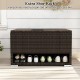 PE rattan storage bin with waterproof liner and shoe rack, ideal for patio organization and protection of belongings.