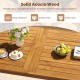 Solid acacia wood dining table for 6, featuring a smooth, splinter-free surface and a 1.97" umbrella hole for outdoor.