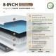 8-inch gel-infused memory foam mattress with jacquard cover, designed for medium-firm support and cool, comfortable.