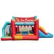 5-in-1 Ice Cream inflatable bounce house with slide and ball pit, made of durable 420D Oxford fabric for kids' fun.