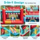 5-in-1 Ice Cream inflatable bounce house featuring a slide, ball pit, and basketball hoop for endless outdoor fun.