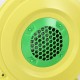 Close-up of the yellow air blower pump fan with green grille, featuring a powerful 950 W motor for inflatables.