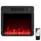Electric fireplace insert with remote control, 5000 BTU output, 9 flame colors, and 5 brightness levels for ambiance.