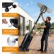 Patio propane gas heater with stainless steel burner, built-in wheels, and adjustable flame control for outdoor warmth.