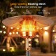 Patio propane gas heater with stainless steel burner, providing 50,000 BTU heat for outdoor patios and gardens.