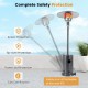 Patio propane gas heater with stainless steel burner, 50,000 BTU, featuring safety protections for outdoor use.