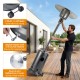Patio propane gas heater with stainless steel burner, built-in wheels for easy mobility, ideal for outdoor spaces.