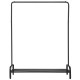 Heavy duty clothes stand rack with top rod and lower storage shelf, featuring a sturdy metal structure for organization.