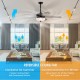 52-inch reversible ceiling fan with remote control, featuring oak blades, ideal for medium to large rooms, for.