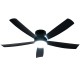 52-inch black ceiling fan with lights, remote control, and 6 speeds, ideal for living rooms and bedrooms.