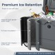 Close-up of the 52 Quart Portable Hard Cooler showcasing premium ice retention features and durable construction for.