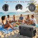 52 quart gray portable hard cooler with wheels, dual latches, and non-slip foot pads, ideal for beach picnics and.