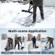 53-inch snow shovel with assist handle, featuring a wide blade and non-slip D-handle, ideal for driveway and patio use.