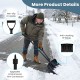 Snow shovel with non-slip D-handle and wide blade, ideal for clearing driveways and patios. Durable anti-cracking PP.