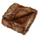 Luxurious 540GSM faux raccoon fur blanket with soft fleece, perfect for beds and sofas, offering warmth and comfort.