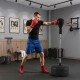 Height adjustable punching bag with stand, solid PU reflex ball, and stable base for effective boxing training at home.