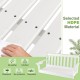 White HDPE patio porch swing with slatted design, waterproof features, and hidden cup holder for outdoor relaxation.