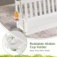 Rotatable hidden cup holder on the 54-inch white HDPE patio porch swing for easy drink access and comfort.