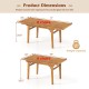 Expandable 55-71 inch patio dining table in solid acacia wood, seating 6-8 people, with umbrella hole for outdoor use.
