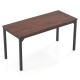 Brown 55-inch conference table with a heavy-duty metal frame, offering a spacious workspace for office or dining use.