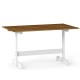 Rectangular 55-inch dining table with walnut finish, solid rubber wood base, suitable for 4-6 people in kitchen or.