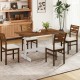 Rectangular 55-inch dining table with solid rubber wood base in walnut, accommodating 4-6 people, ideal for kitchen use.