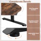 Close-up of the electric standing desk's adjustable foot pads and powder-coated metal frame for stability and support.