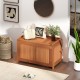 52-gallon patio wood deck box with flip top, ideal for outdoor storage, seating, or as a coffee table in any setting.