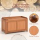 52-gallon patio wood deck box with flip top, solid wood construction, teak oil finish, ideal for outdoor storage and.
