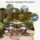 Patio metal square dining table with a wide tabletop, perfect for garden and poolside use, featuring a durable steel.