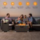 32-inch propane rattan fire pit table set with side tank holder, 40000 BTU heat, perfect for outdoor gatherings.