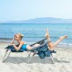 4-pack beach reclining chairs with 5-position adjustable backrest, waterproof PVC, and aluminum frame, perfect for.