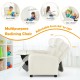 Kids ergonomic PU leather recliner chair in white, adjustable from 90° to 130°, perfect for reading, playing, or.