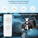 Remote control for the 5 blades enclosed ceiling fan with light, featuring timer function and three speed settings.