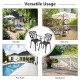Set of 2 durable aluminum dining chairs with armrests, perfect for outdoor use on balcony, garden, or poolside.