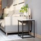Gray square coffee table from a 3-piece modern faux marble set, featuring a sturdy steel frame for living room use.