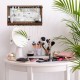 Wall mounted jewelry rack made of pine wood with metal hooks, ideal for organizing necklaces and earrings in any.