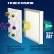 Two-stage filtration system showing pre-filter and HEPA filter for removing airborne particles in air scrubber.