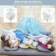 9-inch portable oscillating pedestal fan in white, featuring adjustable height, 85° oscillation, and remote control for.