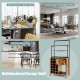 Rustic brown kitchen baker's rack featuring a wine rack for 18 bottles, open compartment, and sturdy engineered wood.