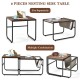 Single nesting coffee table in rustic brown, featuring a wide tabletop and sturdy steel frame for versatile use in any.