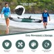 Sit-on-top fishing kayak in gray with fishing rod holders, featuring a streamlined hull design for stability and easy.