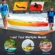 Single sit-on-top kayak in yellow with detachable aluminum paddle, ideal for fishing, sightseeing, and boat racing.
