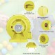 Yellow 350W air blower pump with mesh-covered vents, power switch, and handle for easy carry, ideal for inflatable.