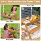 3-in-1 kids picnic table with detachable umbrella, featuring sand and water play boxes for outdoor fun.