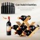 Bamboo wine rack holding 8 bottles in a butterfly shape, ideal for kitchen countertops or dining tables.