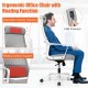 Ergonomic gray office chair with adjustable heating headrest and lumbar support for optimal comfort and relief.