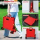 Foldable utility cart in red with tri-wheels for easy stair climbing, compact design for travel and shopping.