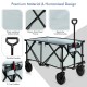 Outdoor folding wagon cart in gray with adjustable handle, sturdy steel frame, and flexible wheels for easy transport.