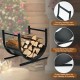 U-shaped firewood rack made of high-strength metal, 17"x14.5"x15.5", perfect for indoor and outdoor wood storage.